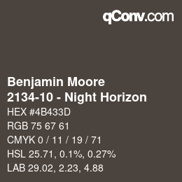 Farbcode: Benjamin Moore - 2134-10 - Night Horizon | qconv.com
