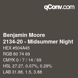 Farbcode: Benjamin Moore - 2134-20 - Midsummer Night | qconv.com