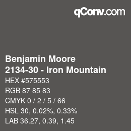 Color code: Benjamin Moore - 2134-30 - Iron Mountain | qconv.com