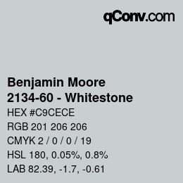 Color code: Benjamin Moore - 2134-60 - Whitestone | qconv.com