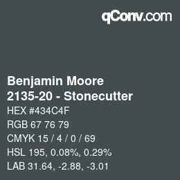 Farbcode: Benjamin Moore - 2135-20 - Stonecutter | qconv.com