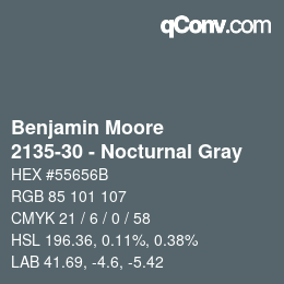 Código de color: Benjamin Moore - 2135-30 - Nocturnal Gray | qconv.com