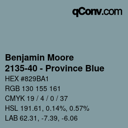 Color code: Benjamin Moore - 2135-40 - Province Blue | qconv.com