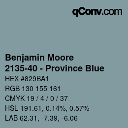 Código de color: Benjamin Moore - 2135-40 - Province Blue | qconv.com