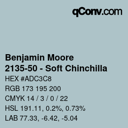 Color code: Benjamin Moore - 2135-50 - Soft Chinchilla | qconv.com