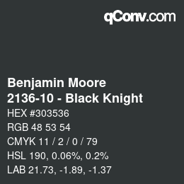 Code couleur: Benjamin Moore - 2136-10 - Black Knight | qconv.com