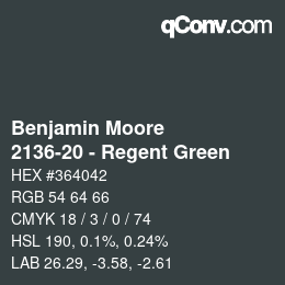 Farbcode: Benjamin Moore - 2136-20 - Regent Green | qconv.com