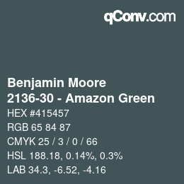 Código de color: Benjamin Moore - 2136-30 - Amazon Green | qconv.com