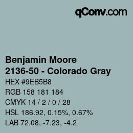 Color code: Benjamin Moore - 2136-50 - Colorado Gray | qconv.com
