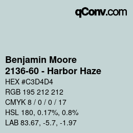 Color code: Benjamin Moore - 2136-60 - Harbor Haze | qconv.com