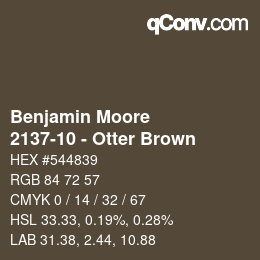 Código de color: Benjamin Moore - 2137-10 - Otter Brown | qconv.com