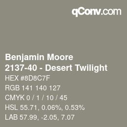 Color code: Benjamin Moore - 2137-40 - Desert Twilight | qconv.com