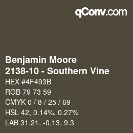 Código de color: Benjamin Moore - 2138-10 - Southern Vine | qconv.com