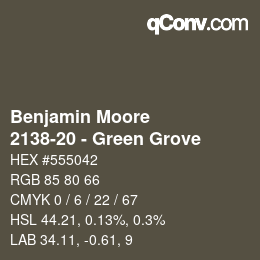 Code couleur: Benjamin Moore - 2138-20 - Green Grove | qconv.com