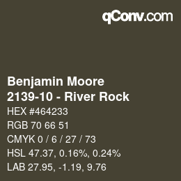 Color code: Benjamin Moore - 2139-10 - River Rock | qconv.com