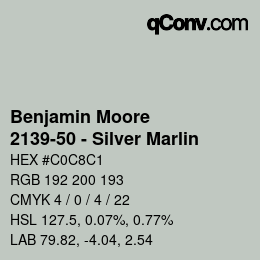 Color code: Benjamin Moore - 2139-50 - Silver Marlin | qconv.com