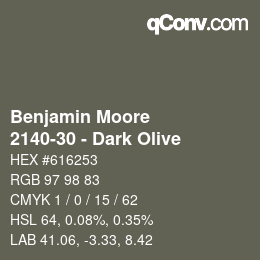Code couleur: Benjamin Moore - 2140-30 - Dark Olive | qconv.com