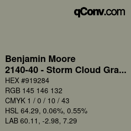 Farbcode: Benjamin Moore - 2140-40 - Storm Cloud Gray | qconv.com