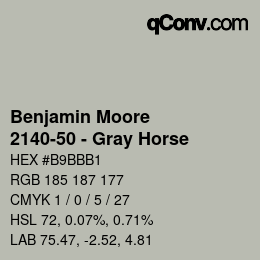 Código de color: Benjamin Moore - 2140-50 - Gray Horse | qconv.com