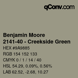 Color code: Benjamin Moore - 2141-40 - Creekside Green | qconv.com