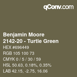 Código de color: Benjamin Moore - 2142-20 - Turtle Green | qconv.com