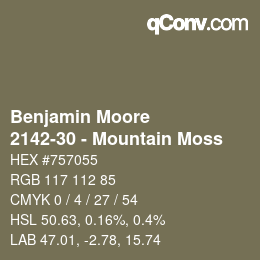 Farbcode: Benjamin Moore - 2142-30 - Mountain Moss | qconv.com