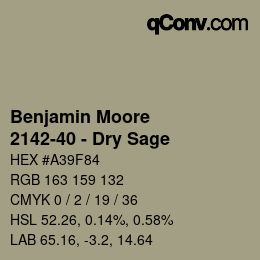 Farbcode: Benjamin Moore - 2142-40 - Dry Sage | qconv.com