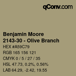 Color code: Benjamin Moore - 2143-30 - Olive Branch | qconv.com