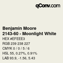 Color code: Benjamin Moore - 2143-60 - Moonlight White | qconv.com