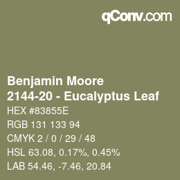 Color code: Benjamin Moore - 2144-20 - Eucalyptus Leaf | qconv.com