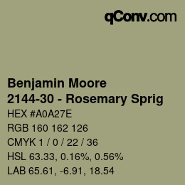 カラーコード: Benjamin Moore - 2144-30 - Rosemary Sprig | qconv.com