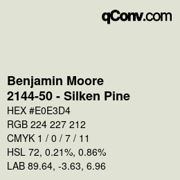 Color code: Benjamin Moore - 2144-50 - Silken Pine | qconv.com