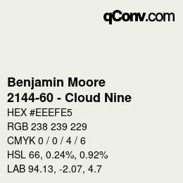 Código de color: Benjamin Moore - 2144-60 - Cloud Nine | qconv.com