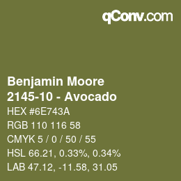 Code couleur: Benjamin Moore - 2145-10 - Avocado | qconv.com