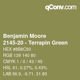Farbcode: Benjamin Moore - 2145-20 - Terrapin Green | qconv.com