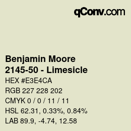 Color code: Benjamin Moore - 2145-50 - Limesicle | qconv.com