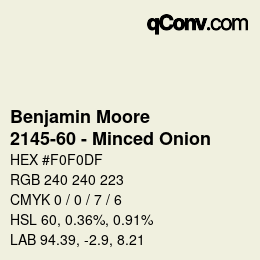 Farbcode: Benjamin Moore - 2145-60 - Minced Onion | qconv.com