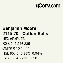 Farbcode: Benjamin Moore - 2145-70 - Cotton Balls | qconv.com
