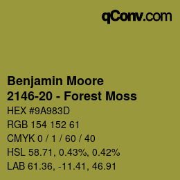 Código de color: Benjamin Moore - 2146-20 - Forest Moss | qconv.com
