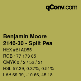 カラーコード: Benjamin Moore - 2146-30 - Split Pea | qconv.com