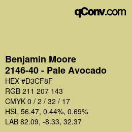 Code couleur: Benjamin Moore - 2146-40 - Pale Avocado | qconv.com