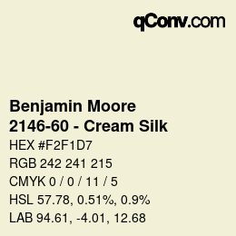 Color code: Benjamin Moore - 2146-60 - Cream Silk | qconv.com