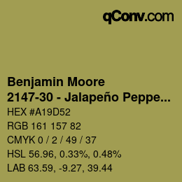 Código de color: Benjamin Moore - 2147-30 - Jalapeño Pepper | qconv.com