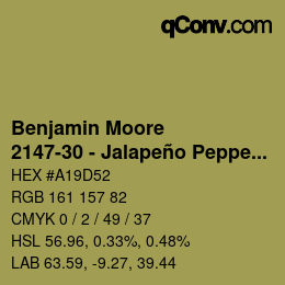 Code couleur: Benjamin Moore - 2147-30 - Jalapeño Pepper | qconv.com