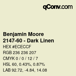 Color code: Benjamin Moore - 2147-60 - Dark Linen | qconv.com