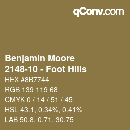 Código de color: Benjamin Moore - 2148-10 - Foot Hills | qconv.com