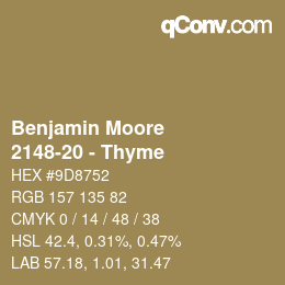 Color code: Benjamin Moore - 2148-20 - Thyme | qconv.com