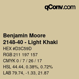 Color code: Benjamin Moore - 2148-40 - Light Khaki | qconv.com