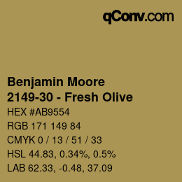 Color code: Benjamin Moore - 2149-30 - Fresh Olive | qconv.com