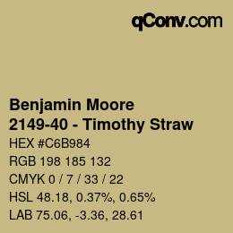 Código de color: Benjamin Moore - 2149-40 - Timothy Straw | qconv.com